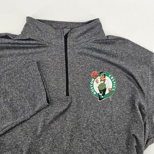Ultra Game Boston Celtics Quarter Zip Mens XXL Gray NBA Performance Pullover
